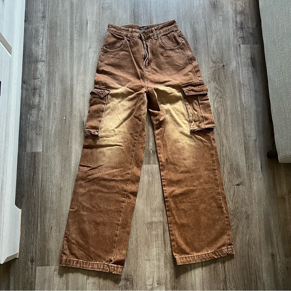 Gradient Brown Cargo Jeans